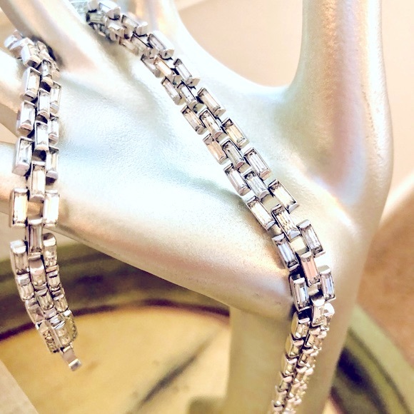 Vintage Rare CROWN TRIFARI Baguette Rhinestone Necklace - Picture 4 of 17